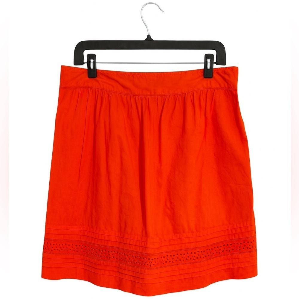 Ann Taylor Loft Women’s Size 12 A-Line Tangerine Eyelet Cotton Skirt Cottagecore - Picture 2 of 2